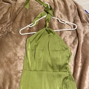 Nasty Gal Satin Halterneck Maxi Dress